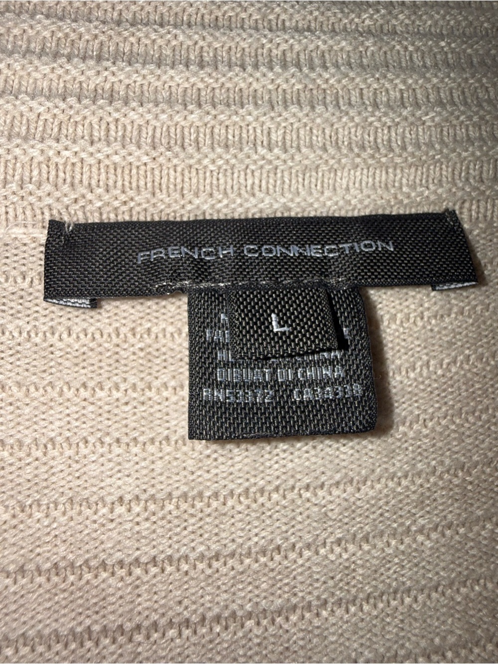 French Connection Cream Ribbed Oversized Sweater Size Large - Picture 2 of 4